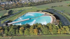 Recreación de la piscina de olas Wavegarden Birmingham.