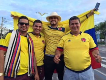 Los hinchas ya calientan el duelo Brasil - Colombia 