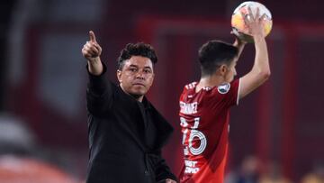 Soccer Football - Copa Libertadores - River Plate v Sao Paulo - Estadio Libertadores de America, Buenos Aires, Argentina - September 30, 2020 River Plate coach Marcelo Gallardo reacts POOL via REUTERS/Marcelo Endelli