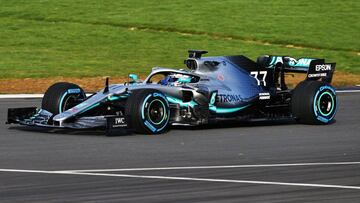 El Mercedes W10 del Mundial de F1 2019 en Silverstone. 