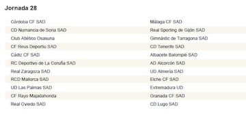 Calendario completo con las 42 jornadas de la Segunda División 2018-2019