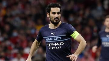 Ilkay Gündogan, centrocampista alemán del Manchester City, en el partido de vuelta de cuartos de final de la Champions contra el Atlético.