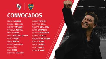 Gallardo eligió a sus 23 convocados para el Superclásico del martes