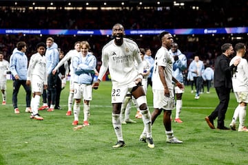 Gesto del jugador del Real Madrid, Antonio Rdiger, tras la tanda de penaltis.