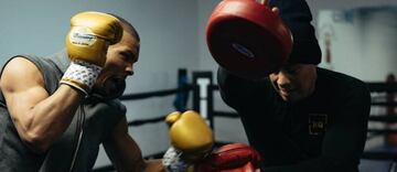 Chris Eubank durante un entrenamiento en Las Vegas.