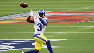 INGLEWOOD, CALIFORNIA - FEBRUARY 13: Odell Beckham Jr. #3 of the Los Angeles Rams catches the ball in the second quarter of the game against the Cincinnati Bengals during Super Bowl LVI at SoFi Stadium on February 13, 2022 in Inglewood, California.   Andy Lyons/Getty Images/AFP
== FOR NEWSPAPERS, INTERNET, TELCOS & TELEVISION USE ONLY ==