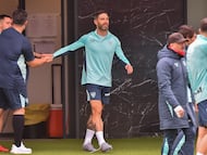 Yeray en un entrenamiento con el Athletic.