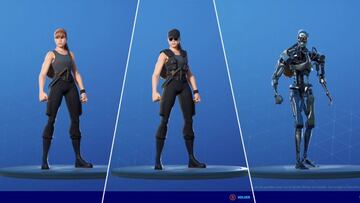 El skin Sarah Connor y sus dos estilos distintos, y el skin T-800