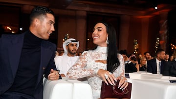 Cristiano Ronaldo y Georgina Rodríguez, durante la ceremonia de entrega de los premios Globe Soccer Awards 2024.