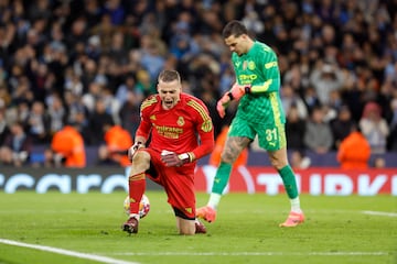 Lunin, en los penaltis contra el City.