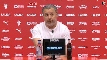 Sergio González en la sala de prensa de El Molinón. Foto: LaLiga / Cádiz CF.