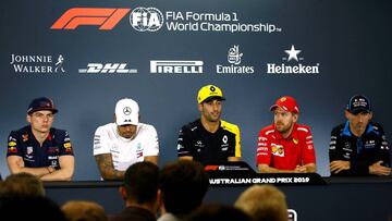 Verstappen, Hamilton, Ricciardo, Vettel y Kubica.
