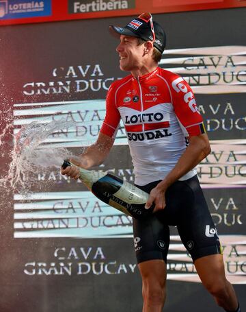 Jelle Wallays el ganador de la etapa.