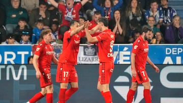 Budimir celebra su gol.