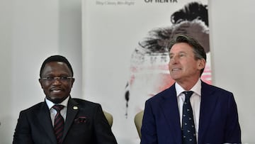 World Athletics chief Sebastian Coe (R) attends a press conference alongside Kenya's Cabinet Secretary for Sports Ababau Namwamba (L) in Nairobi on January 5, 2023. - Kenyan President William Ruto said after meeting Coe that Kenya would endeavour to curb doping adding that Kenya will not spare any efforts in the fight against doping and the Government will go an extra mile in protecting the integrity of athletics.
Kenya vowed to clean up its act after last year escaping a World Athletics ban for doping that threatened to make the east African track and field powerhouse a sporting pariah. (Photo by Tony KARUMBA / AFP)