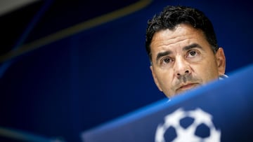 Eindhoven (Netherlands), 04/11/2024.- Head coach Michel Sanchez of Girona FC attends a press conference in Eindhoven, The Netherlands, 04 November 2024. Girona FC will face PSV Eindhoven in a UEFA Champions League match on 05 November. (Liga de Campeones, Pa¨ªses Bajos; Holanda) EFE/EPA/Koen van Weel