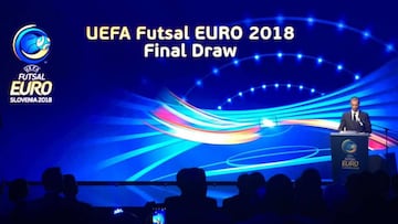 Sorteo de la fase de grupos de la Eurocopa de Fútbol Sala en Eslovenia 2018.