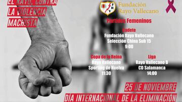 Cartel de los partidos de fútbol femenino del Rayo.