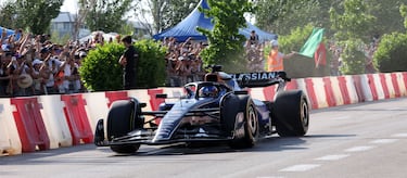 Carlos Sainz durante la exhibición. 