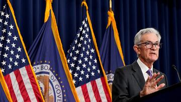 FILE PHOTO: U.S. Federal Reserve Chair Jerome Powell holds a press conference following a two-day meeting of the Federal Open Market Committee on interest rate policy in Washington, U.S., March 20, 2024. REUTERS/Elizabeth Frantz/File Photo