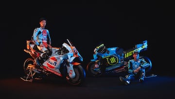 Ai Ogura y Raúl Fernández posan con las dos decoraciones del Trackhouse Racing para esta temporada.