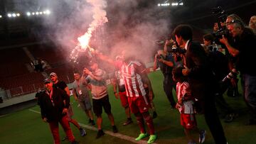 Marcelo, en su presentación con el Olympiacos.