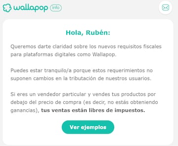 wallapop ventas libres impuestos