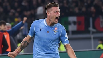 Sergej Milinkovic-Savi durante un partido con la Lazio.