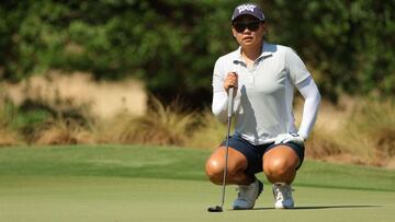 La golfista estadounidense Mina Harigae, durante la primera jornada del US Women&#039;s Open Championship en el Pine Needles Lodge and Golf Club de Southern Pines, North Carolina.