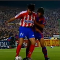 El regate de Caminero en un Barça-Atlético que llegó al cine