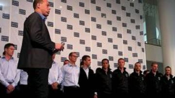 <b>TODO EL EQUIPO. </b>El Saxo Bank se presentó ayer en Copenhague, con Contador como jefe de filas.