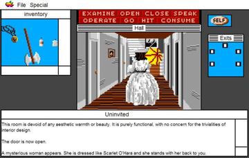 Imagen de Uninvited, en una de sus versiones para Mac. La misteriosa dama vestida como Scarlett O'Hara aguarda.