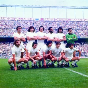 Mítico once del Valencia con Mario Kempes y Carlos Diarte entre otros, a finales de los 70. 