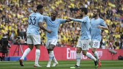 Man City outclass Watford 6-0 to secure historic treble
