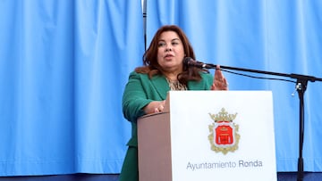 María José Aragonés, durante la inauguración de la Plaza Luis Aragonés en Ronda.