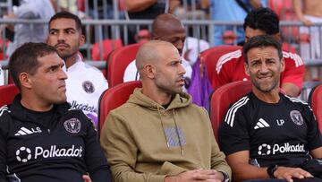 TORONTO, ONTARIO - SEPTEMBER 27: Javier Mascherano, Head Coach of Inter Miami CF, looks on during the MLS match between Toronto FC and Inter Miami CF at BMO Field on September 27, 2025 in Toronto, Ontario. Michael Chisholm/Getty Images/AFP (Photo by Michael Chisholm / GETTY IMAGES NORTH AMERICA / Getty Images via AFP)