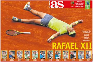 Rafa Nadal a través de las portadas de As