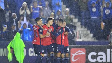 during the 15th round match between Cruz Azul and Santos as part of the Liga BBVA MX, Torneo Apertura 2024 at Ciudad de los Deportes Stadium on November 02, 2024 in Mexico City, Mexico.