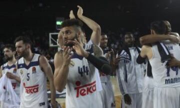 Los jugadores del Real Madrid celebraron la victoria y la clasificación para la Final Four.