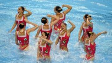 El equipo español de natación sincronizada, plata en Bakú