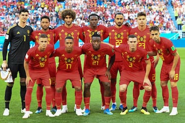 El once inicial de Bélgica. 