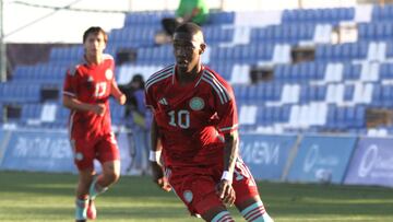 Yaser Asprilla durante un amistoso de la Selección Colombia Sub 20.