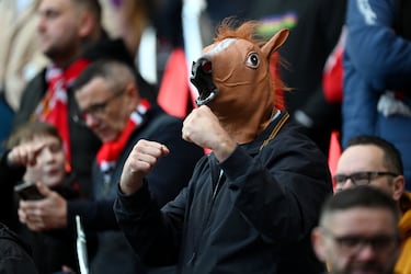 Sunderland y Newcastle se enfrentaron el día 6 en el Stadium of Light en tercera ronda de la FA Cup. El derbi del norte de Inglaterra, de máxima rivalidad, se saldó con victoria del Newcastle por un contundente 0-3. En las gradas, un aficionado del Sunderland, con una careta de un caballo y los puños en alto, se burla del eterno enemigo.
