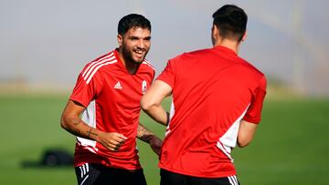 Antoñín en un entrenamiento con el Granada.