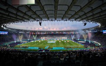 Ceremonia de apertura de la Euro 2020 en el estadio Olí­mpico de Roma.