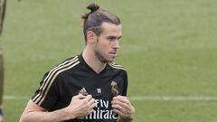 Gareth Bale, durante un entrenamiento con el Real Madrid.