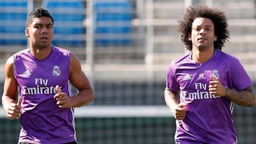 James no volvió con Marcelo y Casemiro y llegó tarde