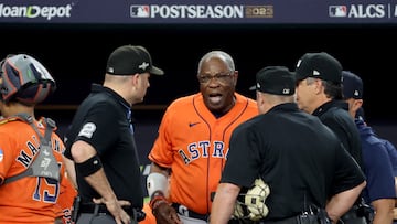 Houston Astros manager Dusty Baker (12) argues with umpires