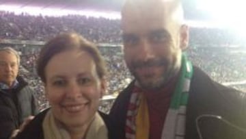 Chantal Borgonovo, la viuda de Stefano Borgonovo con Guardiola.