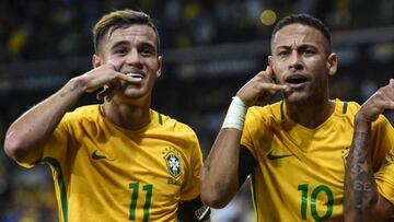 Coutinho, Neymar y Gabriel Jse&uacute;s.